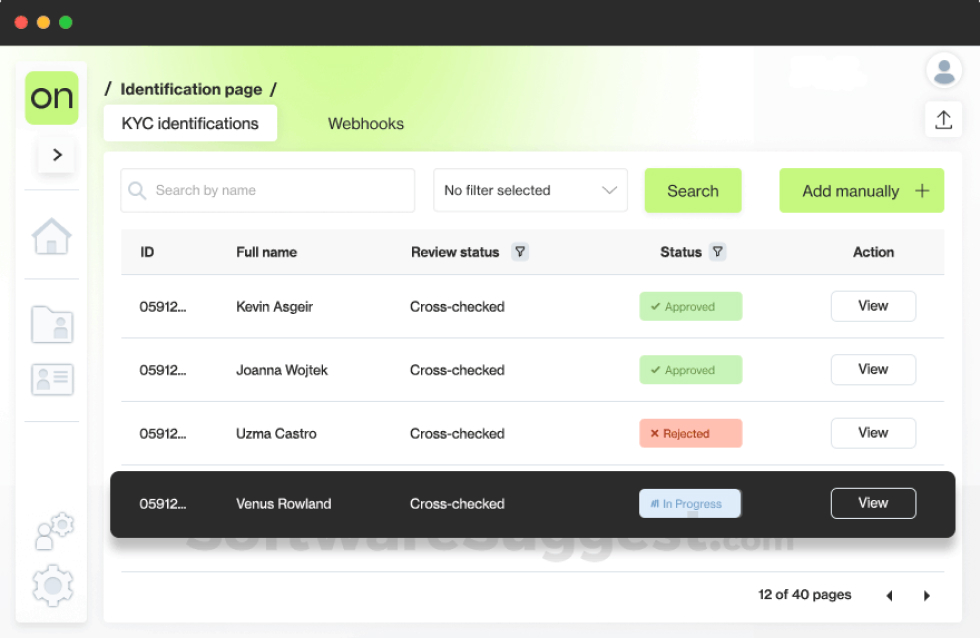 KYC Dashboard by Ondato