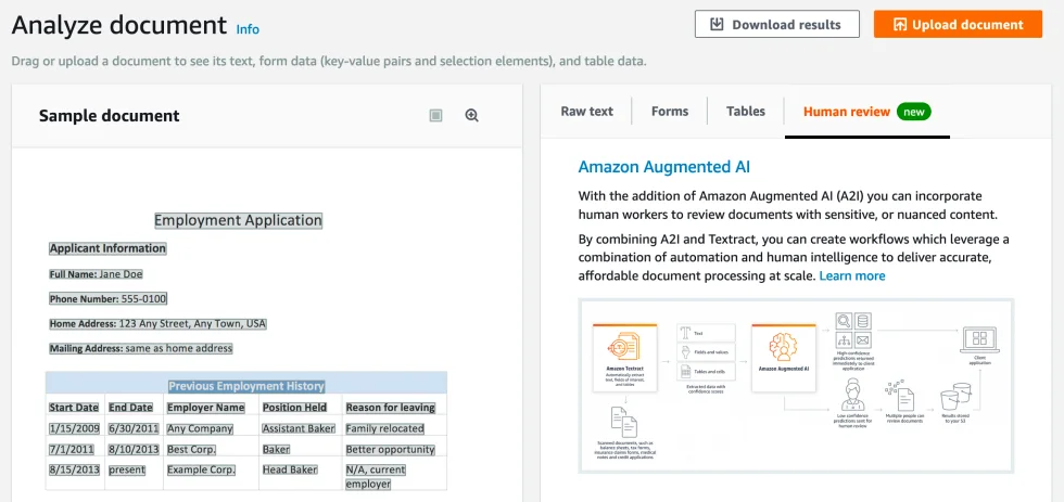 Amazon Textract API