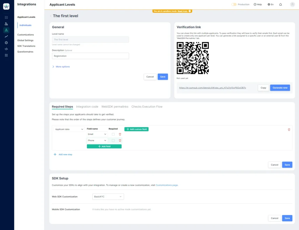 Sumsub AML Dashboard