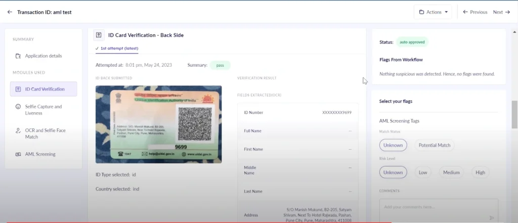 AI OCR verification